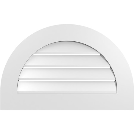 Ekena Millwork Round Top Surface Mount PVC Gable Vent: Functional, w/ 3-1/2"W x 1"P Standard Frame, 28"W x 18"H GVPRT28X1801SF
